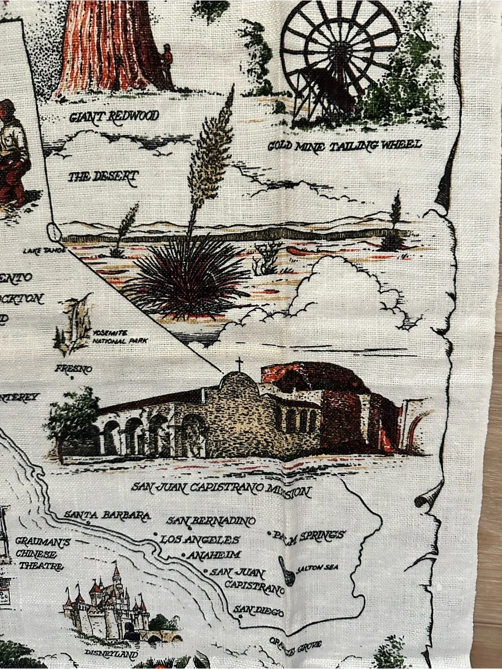 California Linen Souvenir Tea Towel